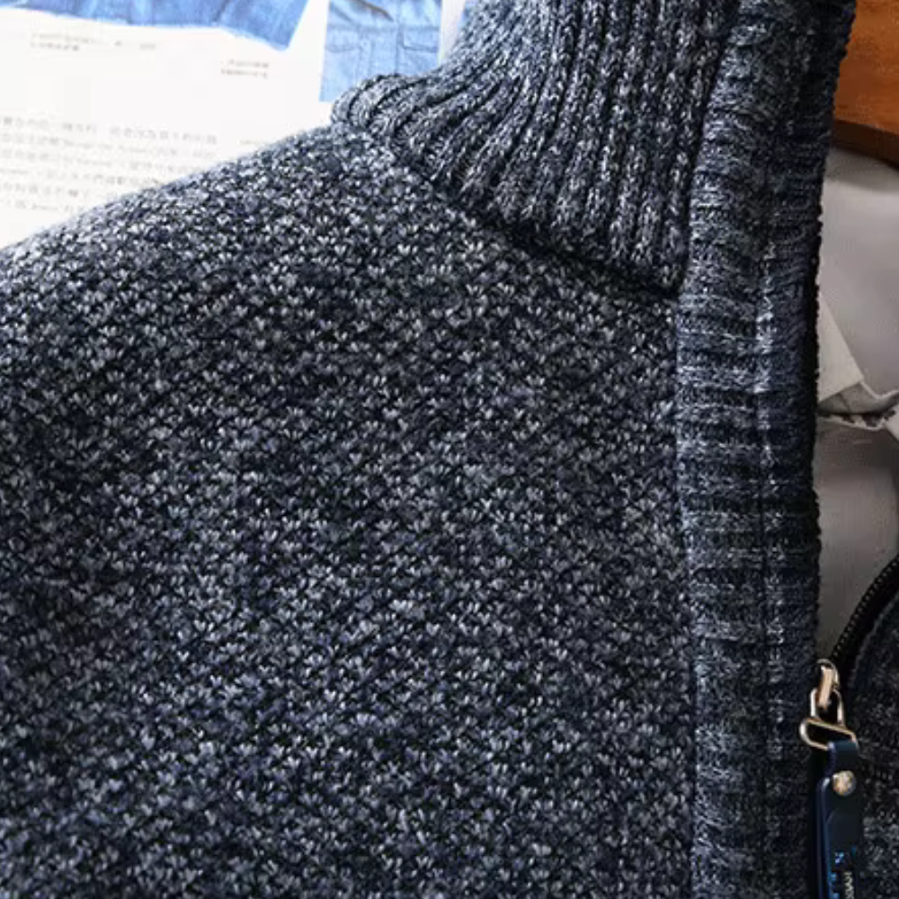 BRICE - Pull à col montant zippé pour hommes